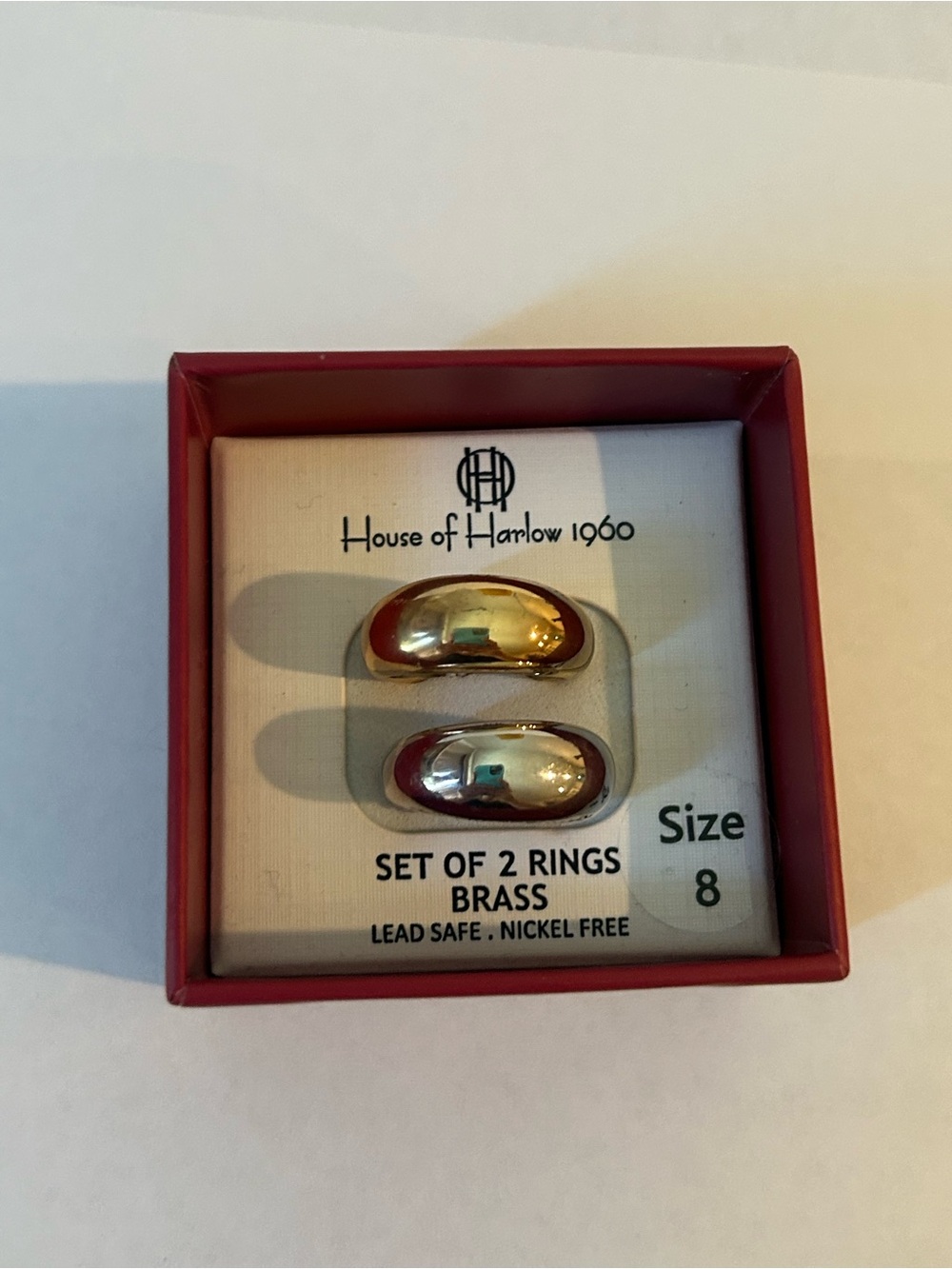 NIB House of Harlow 1960 Two-Tone Domed Ring Set - Gold & Silver - Picture 2 of 3